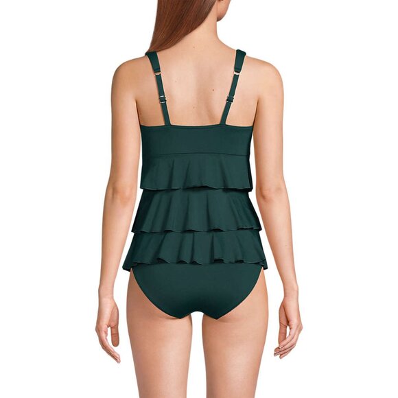 NWT Lands' End Womens Smoothing Ruffle Fauxkini One Piece Swimsuit Size 2-18 CL2 - Picture 2 of 4